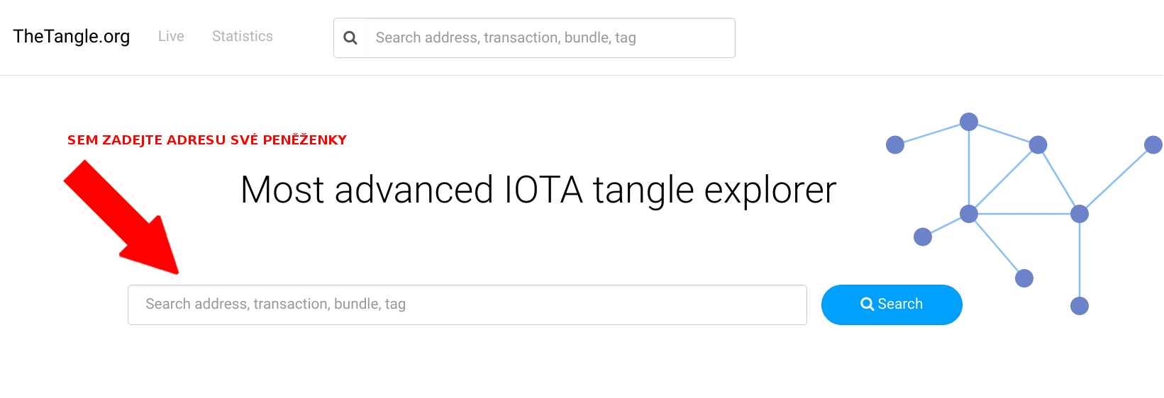 Ověření stavu IOTA peněženky